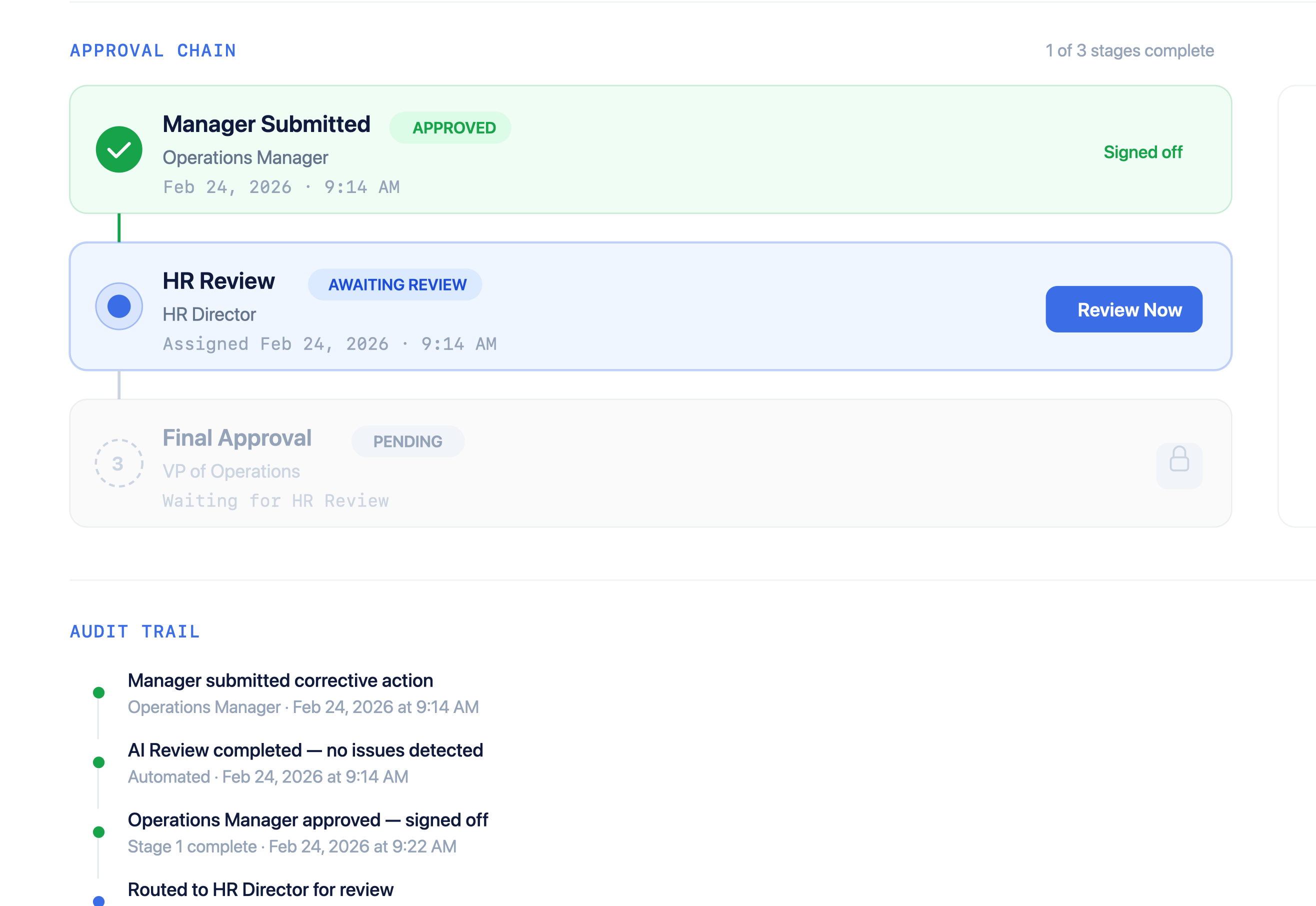 Approval Workflows — Verdan product screenshot